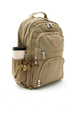  Sanmorris Unisex Suya Dayanıklı Krinkıl Kumaş Çok Gözlü Orta Boy Laptop Okul ve Sırt Çantası