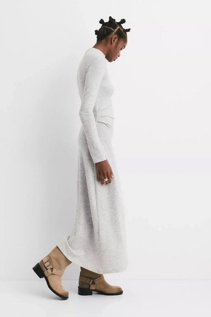 ALLBUCKS PULL & BEAR SOFT TOUCH BÜZGÜLÜ MİDİ ELBİSE ABPNB3773