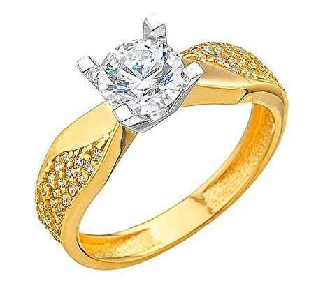 14 Ayar Altın Tektaş Yüzük E335