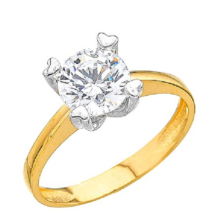 Harem Altın 14 Ayar Altın Tektaş Yüzük E337