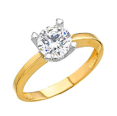 Harem Altın 14 Ayar Altın Tektaş Yüzük E347