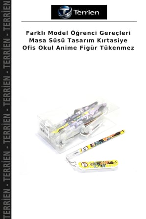 Farklı Model Öğrenci Gereçleri Masa Süsü Tasarım Kırtasiye Ofis Okul Anime Figür Tükenmez