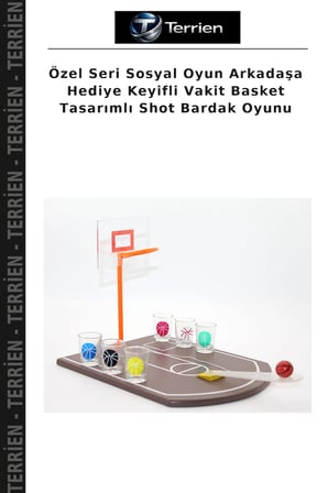 Özel Seri Sosyal Oyun Arkadaşa Hediye Keyifli Vakit Basket Tasarımlı Shot Bardak Oyunu