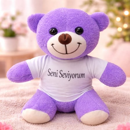 Dekoratif Figür Sevgililer Günü Sürprizi Yumuşak Oyuncak Seni Seviyorum Tişörtlü Peluş Ayı