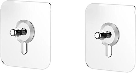 Microcase Güçlü Plastik  Yapışkanlı  10mm Hanger Vidalı Eşya Ürün  Raf Tutucu  Askılık 2 Adet -Şeffaf AL4265