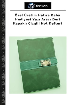 Özel Üretim Hatıra Baba Hediyesi Yazı Aracı Deri Kapaklı Çizgili Not Defteri