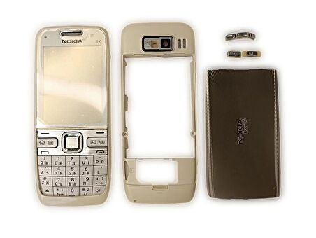 Nokia E55 Kasa Kapak Nokia E55 Beyaz Renk Orta Kasa Ön Kapak Arka Kapak Tuş Takımı
