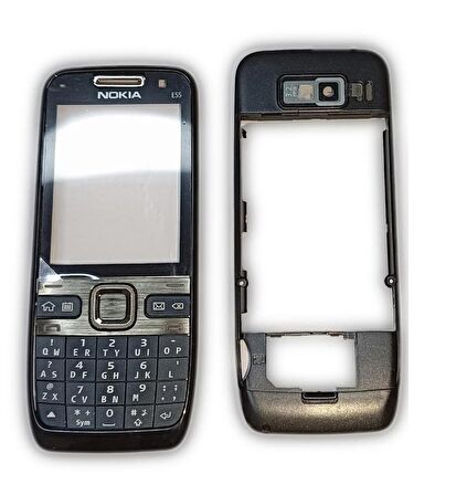 Nokia E55 Kapak Nokia E55 uyumlu Siyah Renk ön Kapak ve Tuş Takımı
