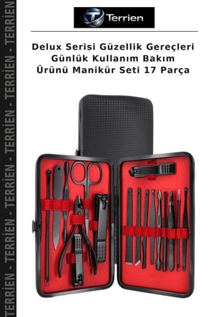 Delux Serisi Güzellik Gereçleri Günlük Kullanım Bakım Ürünü Manikür Seti 17 Parça