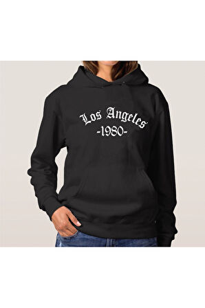Unisex Baskılı Oversize Kapşonlu Sweatshirt