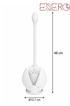 Lotus Klozet Fırçası ve Tutucu Set Beyaz | WC Tuvalet Temizlik Fırçası | Kapalı Tasarım