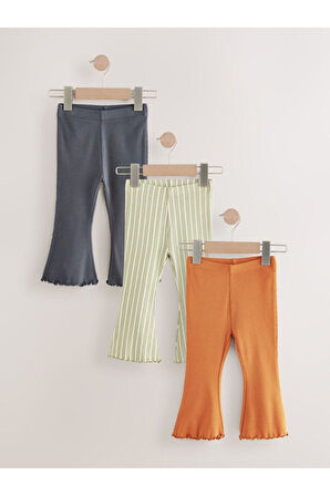 Next Baby Pamuklu Turuncu Baskılı Kısa Kollu Taytlı 3'lü Alt Üst Takım