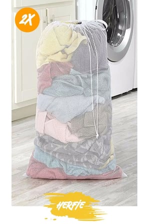 2 Adet Büyük Boy Eşya Çamaşır Kirli Bez Perde Tül Okul Kıyfaeti Yıkama Filesi 60x80 Cm