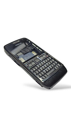 Nokia E71 Kasa Kapak Nokia E71 Uyumlu Kasa Siyah Renk Orta Kasa ön kapak Arka Kapak Tuş Takımı