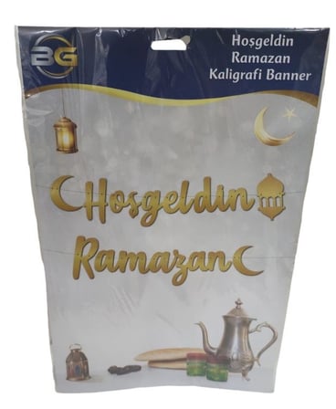 Özel Üretim HOŞGELDİN RAMAZAN KALİGRAFI BANNER Pano Yazısı Parti Malzemesi Etkinlik Dekoru