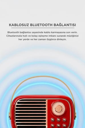 Premium Yetişkin Ses Cuma Bluetooth Hoparlör Nostaljik Radyo BTS-1956