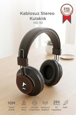 Delux Serisi Bluetooth Kulaklık Kafa Üstü HD10 Siyah Taşınabilir Cihaz Ses Ekipmanı