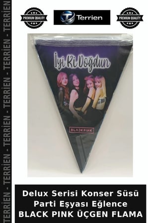 Delux Serisi Konser Süsü Parti Eşyası Eğlence BLACK PINK ÜÇGEN FLAMA