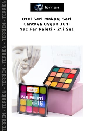 Özel Seri Makyaj Seti Çantaya Uygun 16'lı Yaz Far Paleti - 2'li Set