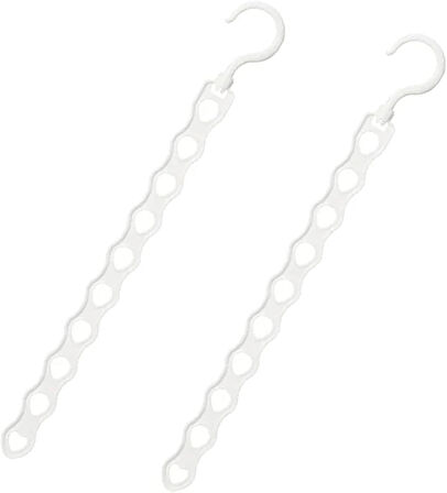 Microcase Sert ABS Plastik 360 Döner 10 Gözlü Fonksiyonel Elbise Askısı Çoklayıcı 2 Adet -BEYAZ AL4985