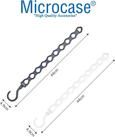 Microcase Sert ABS Plastik 360 Döner 10 Gözlü Fonksiyonel Elbise Askısı Çoklayıcı 2 Adet -BEYAZ AL4985