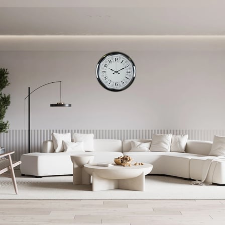 Krom Modern Desenli 52 x 52 Cm Duvar Saati iegxx