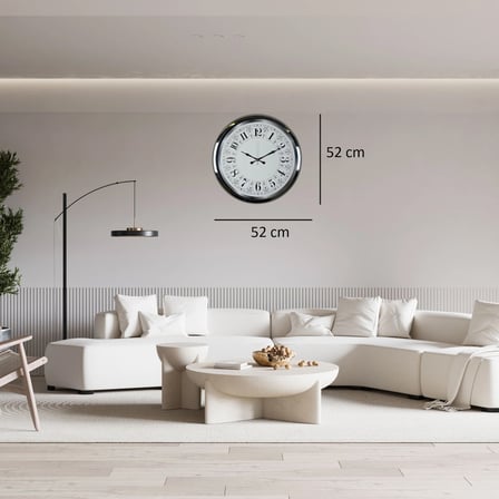 Krom Modern Desenli 52 x 52 Cm Duvar Saati iegxx