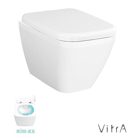 VitrA İntegra Square Kare Rimex Kanalsız Asma Klozet+VitrA Yavaş Kapak (7082L003-0090)