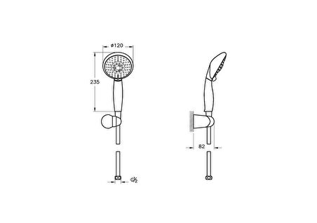 Artema X-Line Banyo Bataryası A42324 + Artema Cozy 5F Sürgülü El Duş Takımı A45681 Set 