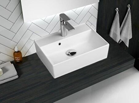 QUARTER BATH Cross Line Tezgah Üstü Lavabo 60x45