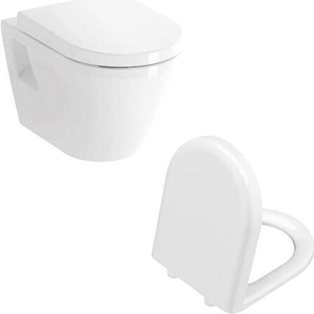 VitrA İntegra Rim-ex Kanalsız Asma Klozet + VitrA Duroplast Yavaş Kapanır Kapak