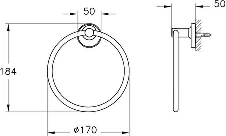 VitrA Base 300 Krom Halka Havluluk A44110