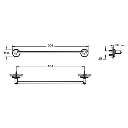 Vitra Base 300 Uzun Krom Havluluk A44109