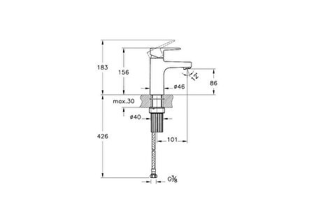 Artema Flow Square Krom Lavabo Bataryası A43044