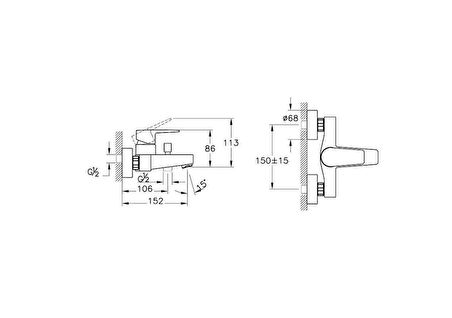 Artema Flow Square Krom Banyo Bataryası A43063