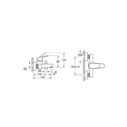 Artema Flow Round Banyo Bataryası + Flow Round Lavabo Bataryası Set