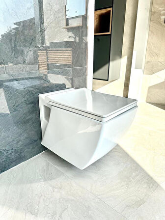Creavit Trend Kare Asma Klozet + Nkp Duroplast Yavaş Kapanır Kapak