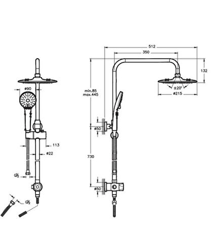 Artema Solid S Banyo Bataryası + Kuğu Lavabo Bataryası + 3C Duş Sistemi