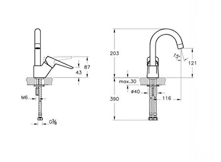 Artema Solid S Kuğu Lavabo Bataryası + 2'li Ara Musluk Set