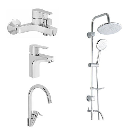 Artema Win S Banyo Bataryası + Lavabo Bataryası + Eviye Bataryası + Bolero Duş Seti