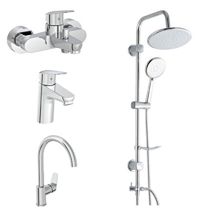 Artema Flow Round Banyo + Lavabo + Eviye Bataryası + Duxxa Bolero Duş Seti