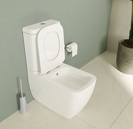 S25 SQUARE DUVARA SIFIR KANALSIZ KLOZET+REZERVUAR+İÇ TAKIM+KLOZET KAPAĞI SET  