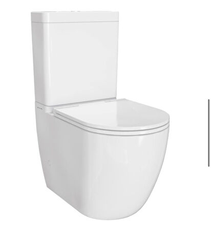 S55 DUVARA SIFIR KANALSIZ KLOZET+REZERVUAR+İÇ TAKIM+KLOZET KAPAĞI SET  