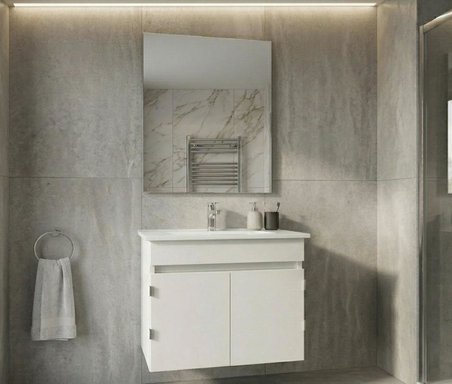 Creavit Flexio 65 Cm Katlanabilir Banyo Dolabı Beyaz Set