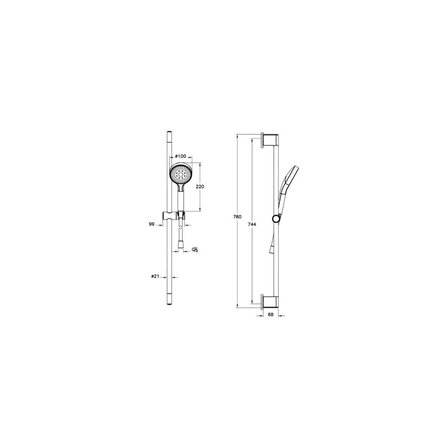 Artema Base Round Sürgülü El Duşu 1f 100MM Krom A45909