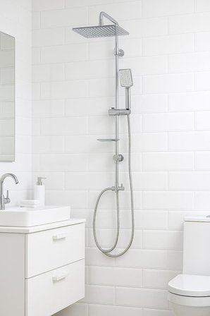 CREAVİT SOLO BANYO BATARYASI + DOPPO LONG TEPE DUŞ SİSTEMİ İKİLİ SET