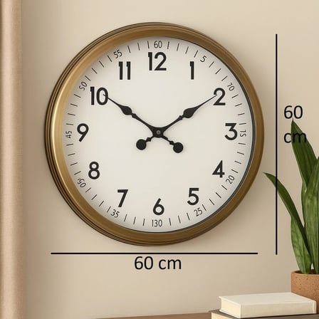 60 cm Eskitme Metal Dekoratif Duvar Saati iegxx
