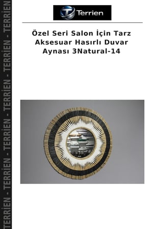 Özel Seri Salon İçin Tarz Aksesuar Hasırlı Duvar Aynası 3Natural-14