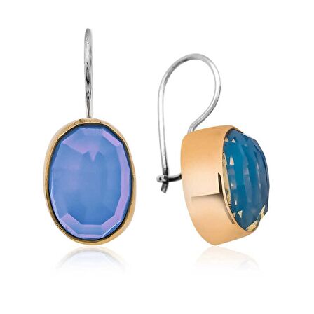 Harem Altın Gümüş Otantik Ay Taşı Küpe