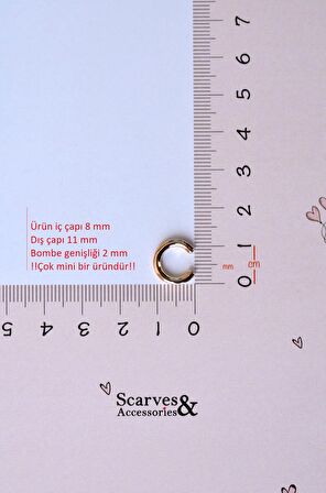 Mini Bombeli Earcuff Sıkıştırmalı Kıkırdak Küpesi Çocuk Boy